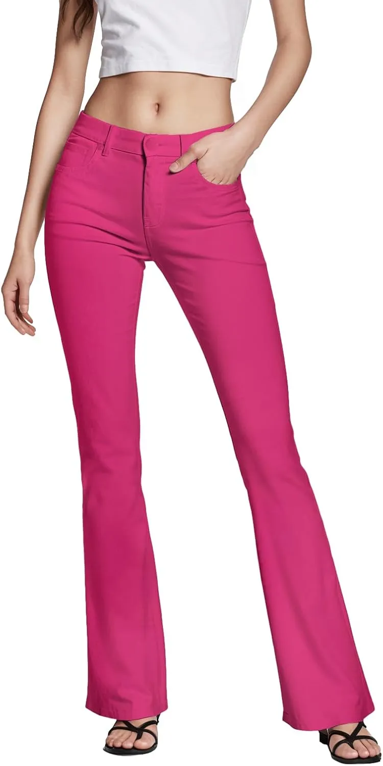 Hybrid & Company Womens Hyper Ultra Stretch Comfy Boot Cut Leg Flare Work Casual Pants