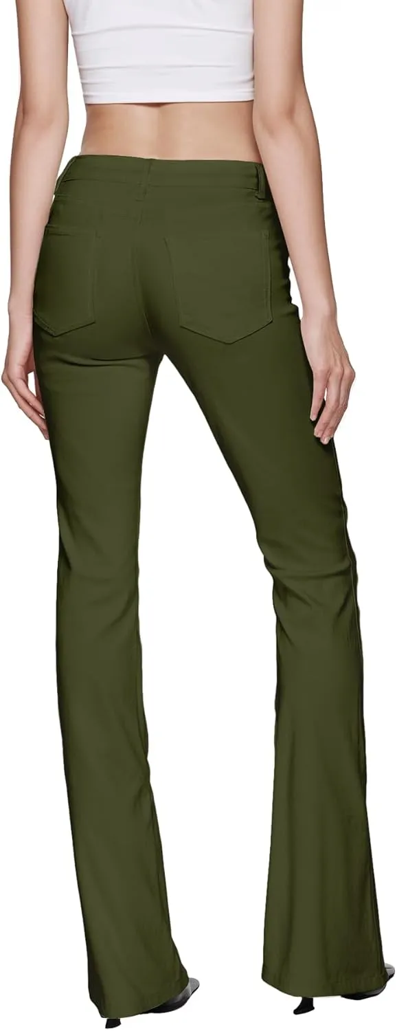 Hybrid & Company Womens Hyper Ultra Stretch Comfy Boot Cut Leg Flare Work Casual Pants