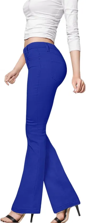 Hybrid & Company Womens Hyper Ultra Stretch Comfy Boot Cut Leg Flare Work Casual Pants