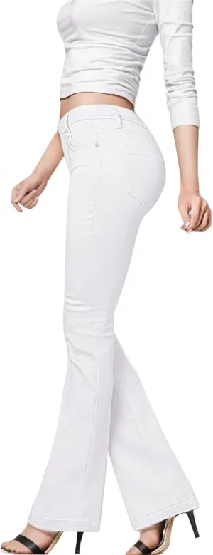 Hybrid & Company Womens Hyper Ultra Stretch Comfy Boot Cut Leg Flare Work Casual Pants