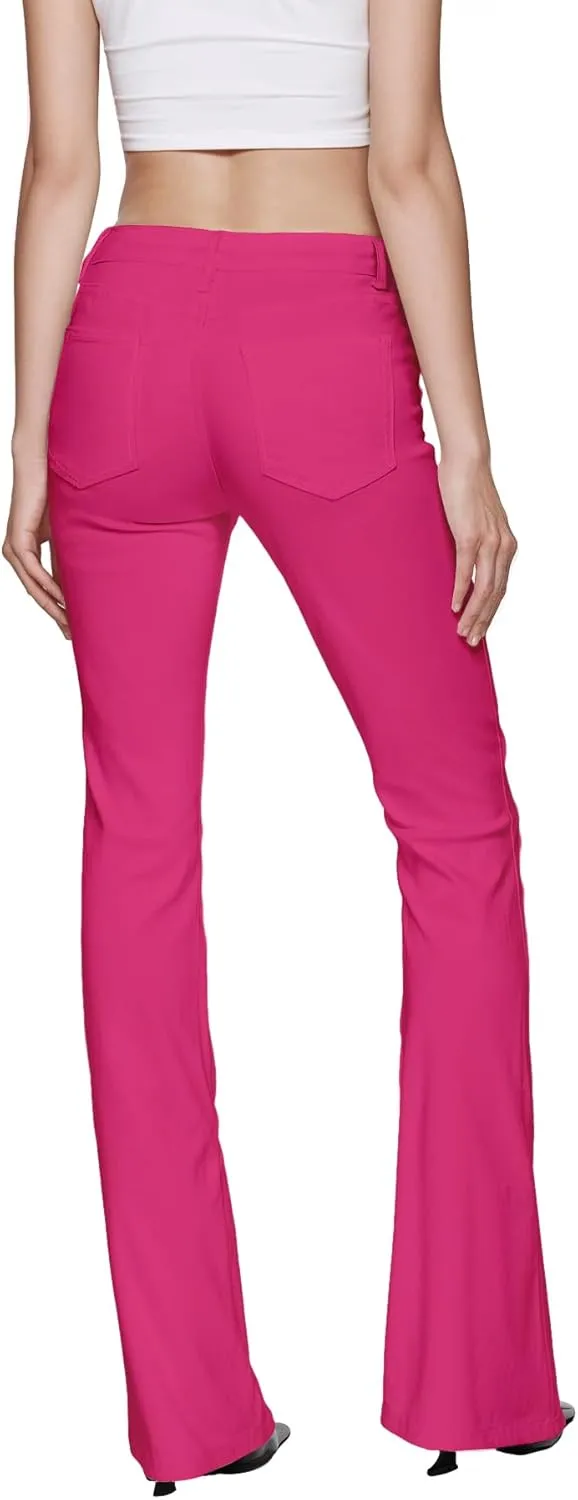 Hybrid & Company Womens Hyper Ultra Stretch Comfy Boot Cut Leg Flare Work Casual Pants