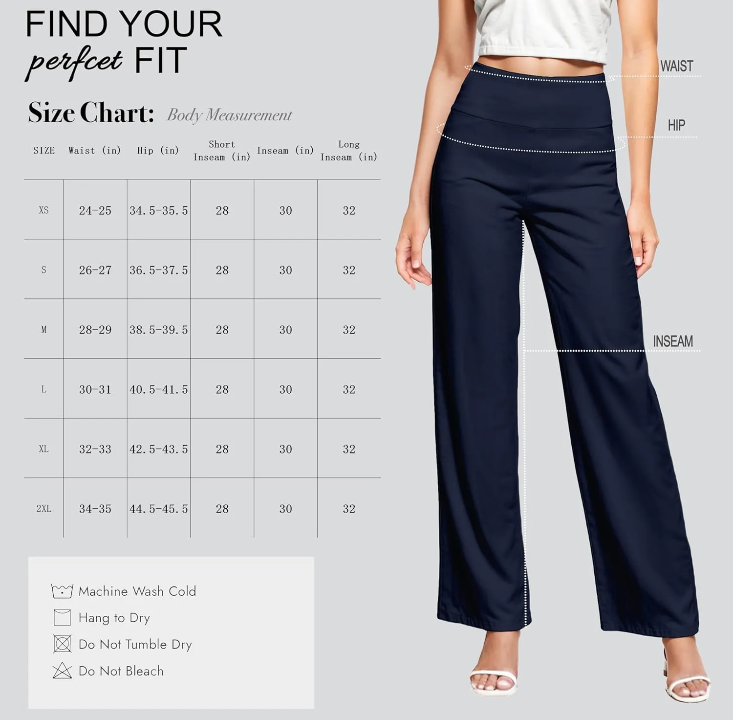Hybrid & Company Womens Super Comfy Millennium Wide Leg Pants