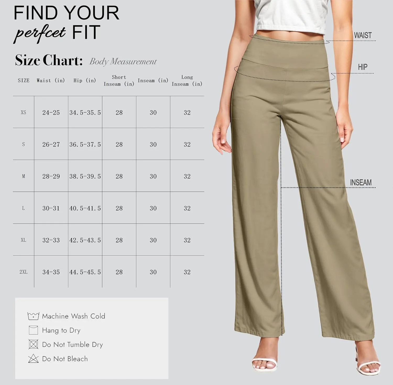 Hybrid & Company Womens Super Comfy Millennium Wide Leg Pants