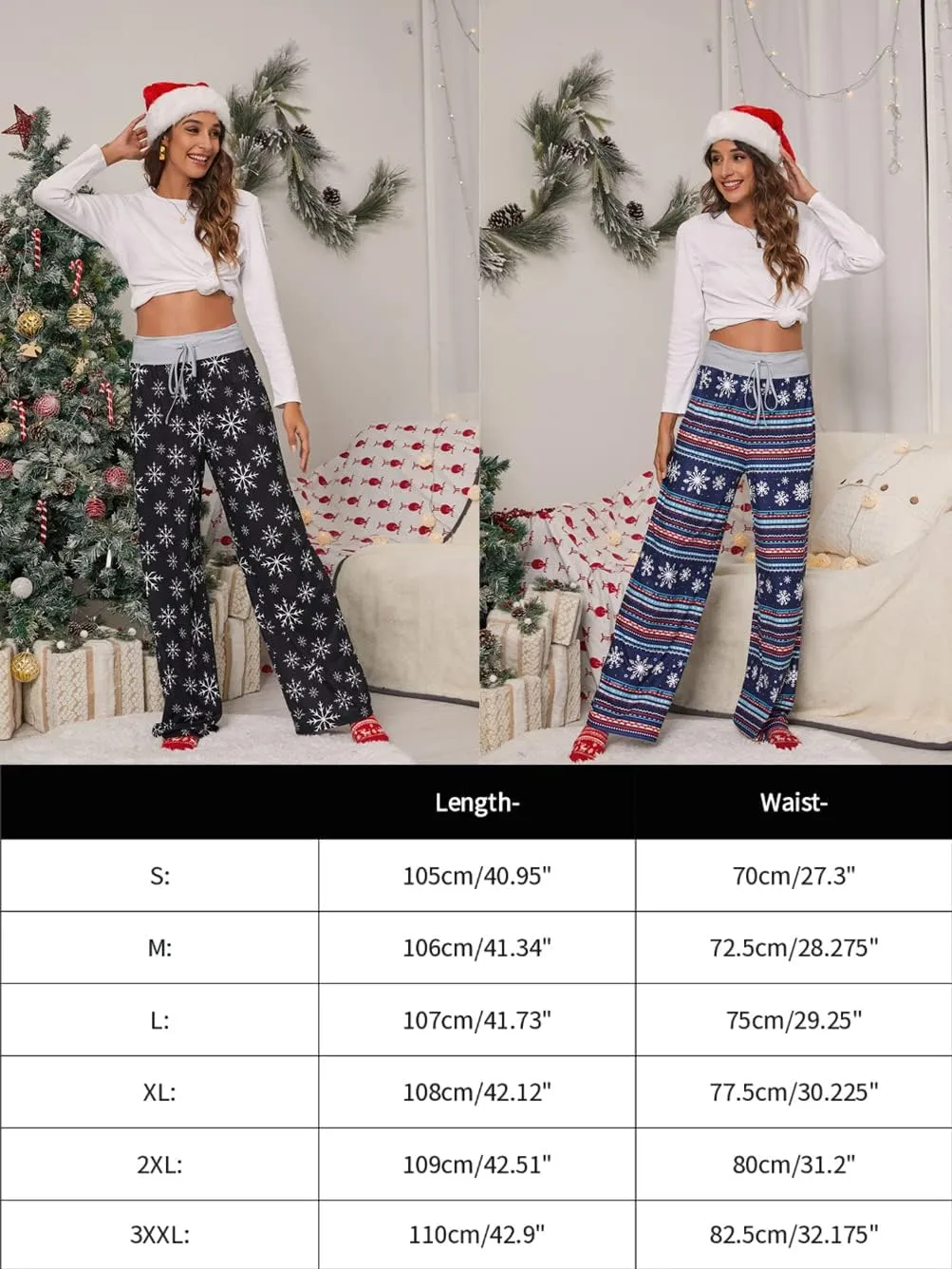 iChunhua Women's Comfy Stretch Floral Print Drawstring Palazzo Wide Leg Lounge Pant