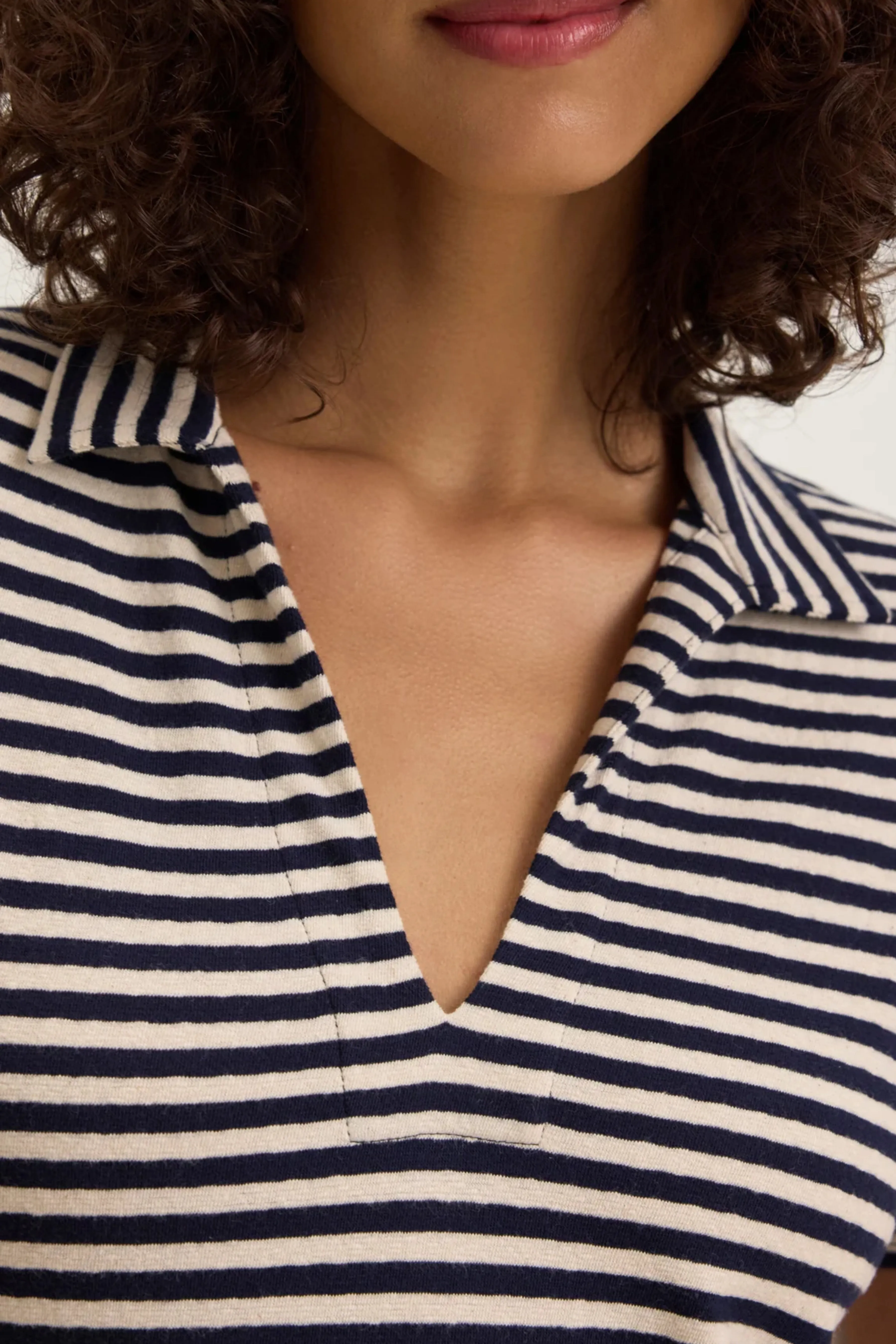 Khan Yarn Dye Jersey Stripe Dress (Navy)