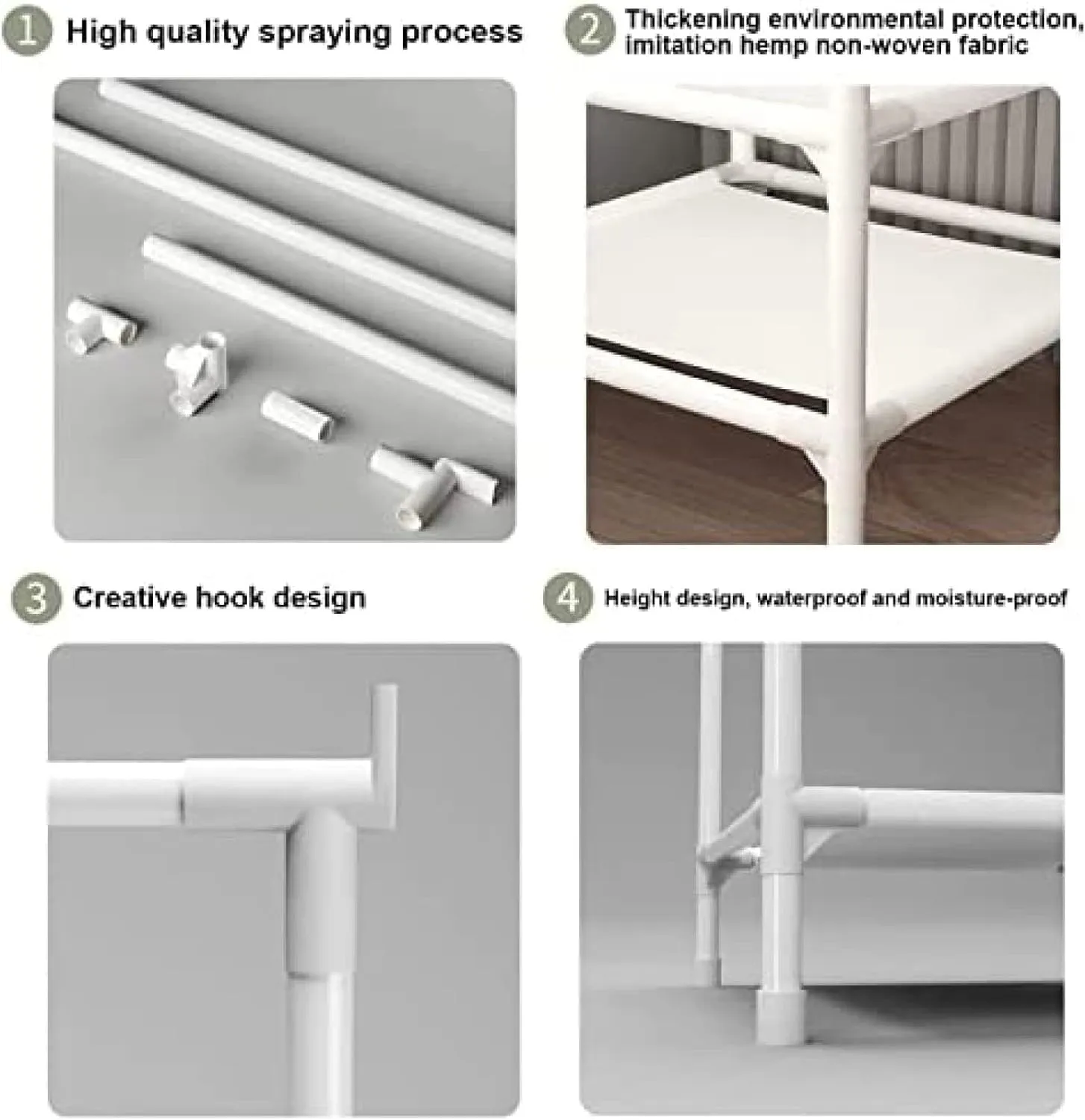 KriShyam® Premium Quality Corner Coat Rack | Dual Layer Cloth Organizer with Hooks