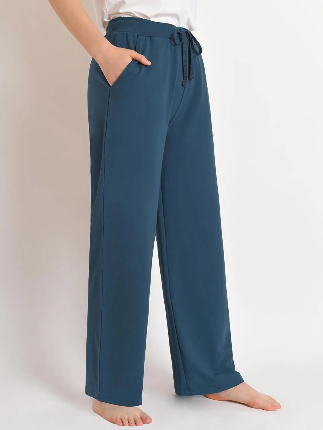 Latuza Women's Comfy Cotton Wide Leg Lounge Pants Loose Fit