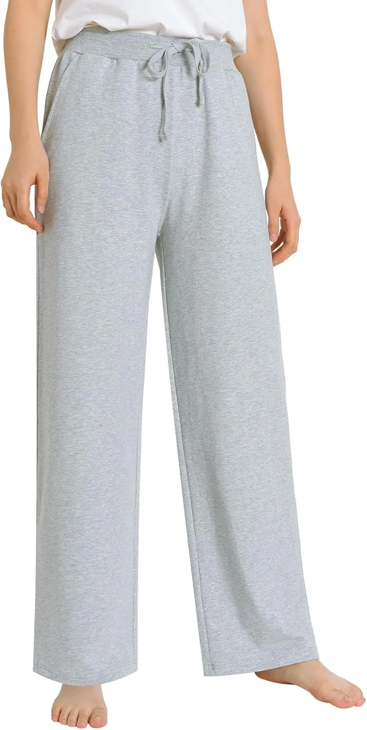 Latuza Women's Comfy Cotton Wide Leg Lounge Pants Loose Fit