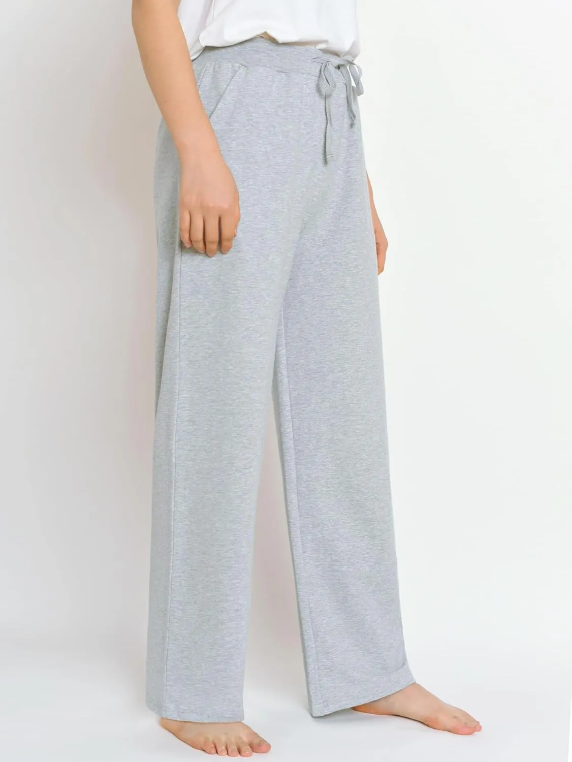 Latuza Women's Comfy Cotton Wide Leg Lounge Pants Loose Fit