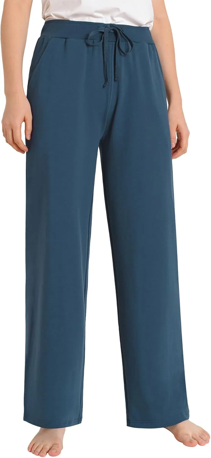 Latuza Women's Comfy Cotton Wide Leg Lounge Pants Loose Fit