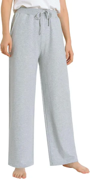 Latuza Women's Comfy Cotton Wide Leg Lounge Pants Loose Fit