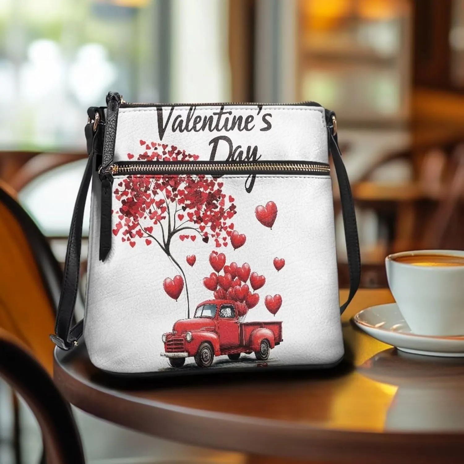 Leather Shoulder Bag with Smooth Zipper for Women Ladies Daily Use
