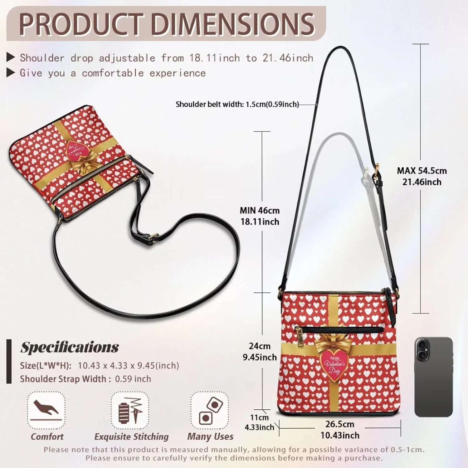 Leather Shoulder Bag with Smooth Zipper for Women Ladies Daily Use