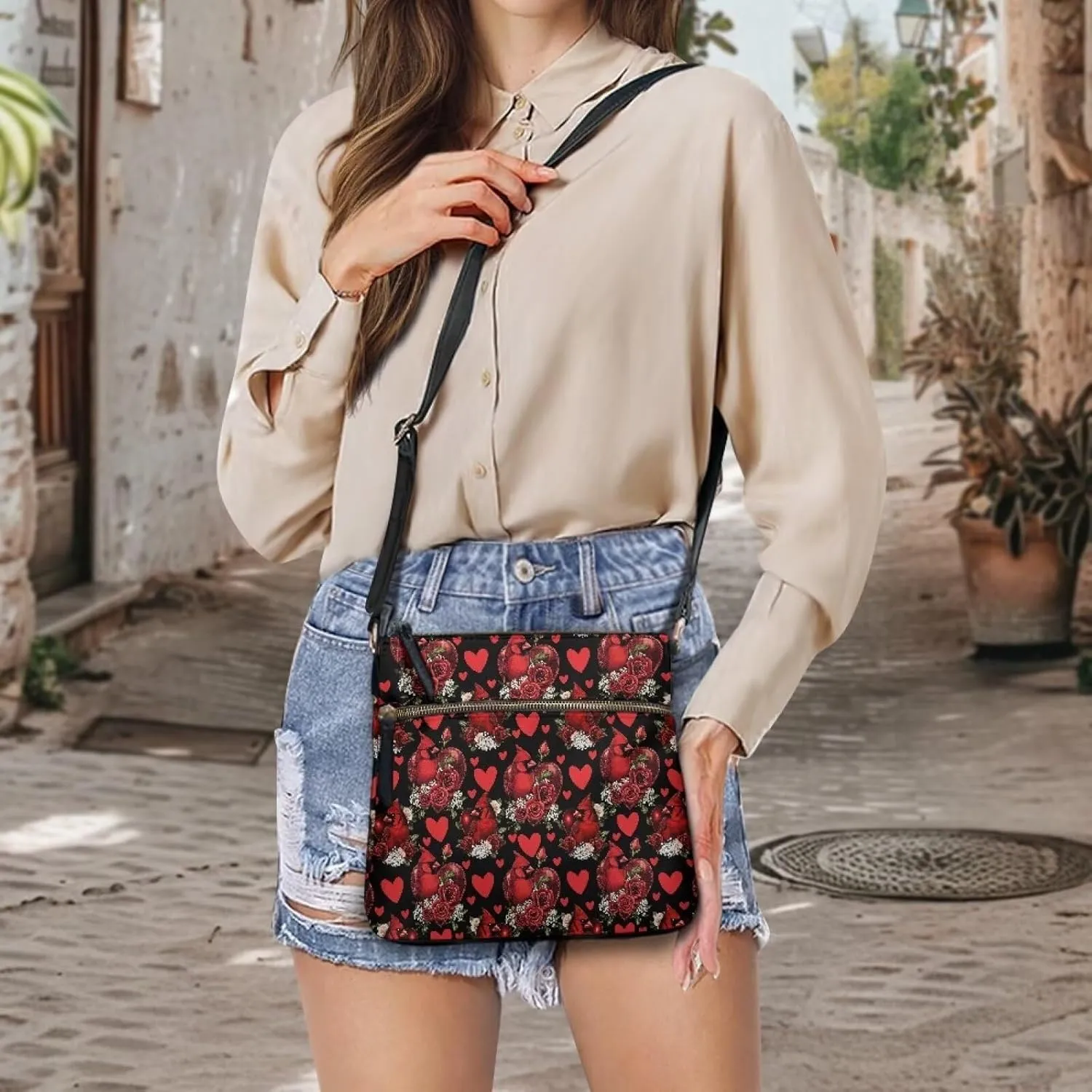 Leather Shoulder Bag with Smooth Zipper for Women Ladies Daily Use