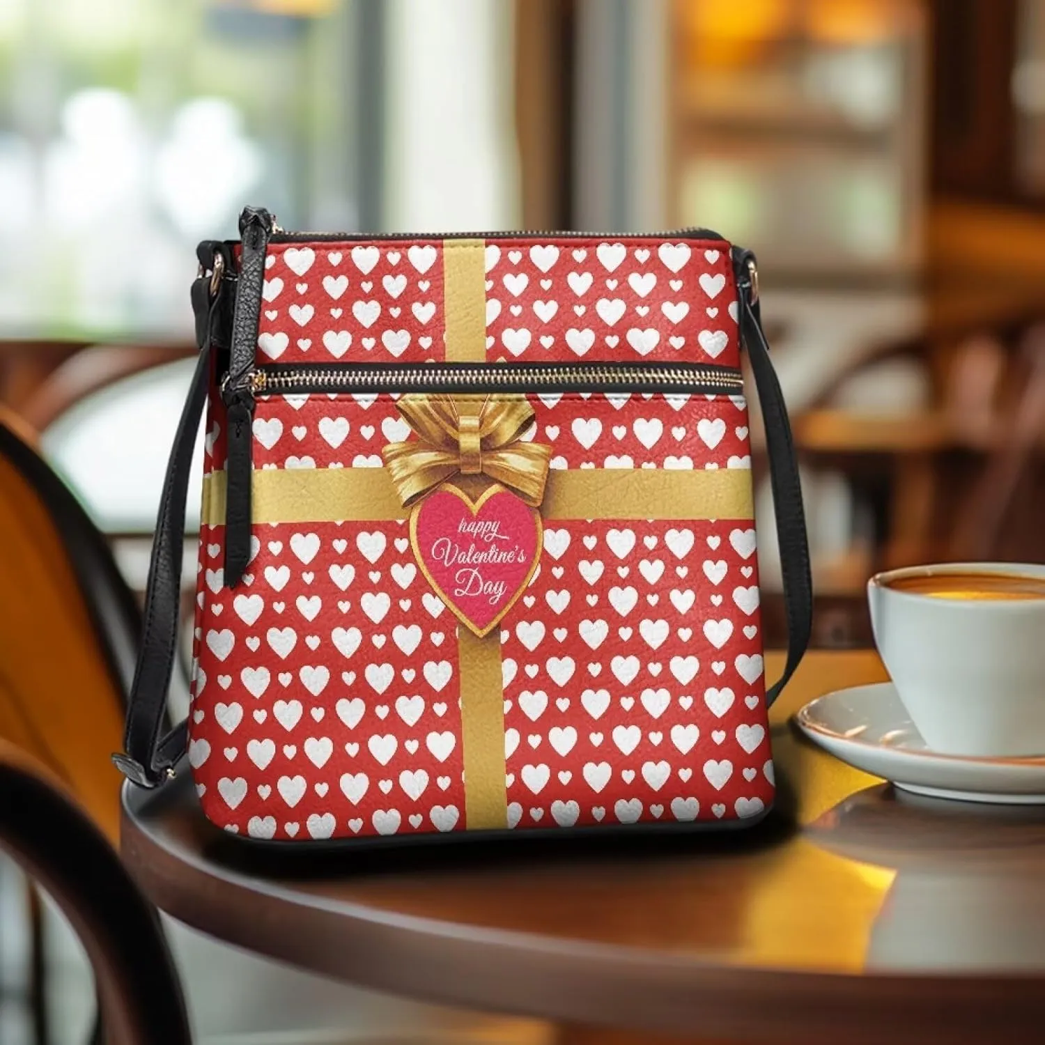 Leather Shoulder Bag with Smooth Zipper for Women Ladies Daily Use
