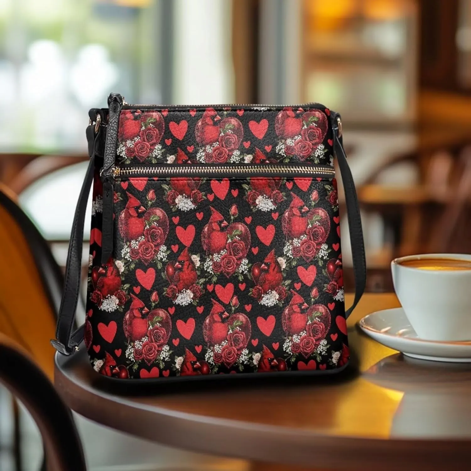 Leather Shoulder Bag with Smooth Zipper for Women Ladies Daily Use