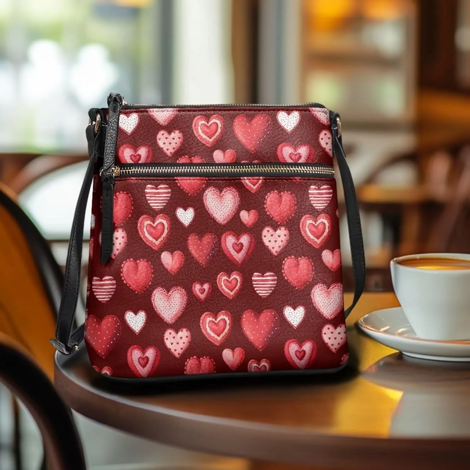 Leather Shoulder Bag with Smooth Zipper for Women Ladies Daily Use