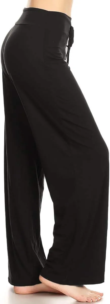 Leggings Depot Women's Drawstring Pajama Pants Wide Leg Casual Comfy Sleepwear for Lounge and Yoga