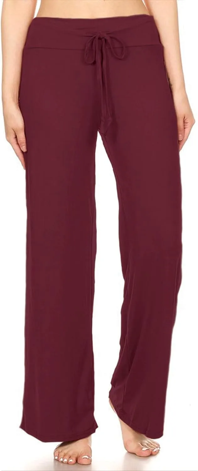 Leggings Depot Women's Drawstring Pajama Pants Wide Leg Casual Comfy Sleepwear for Lounge and Yoga