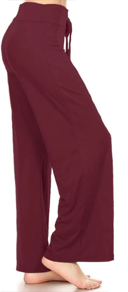 Leggings Depot Women's Drawstring Pajama Pants Wide Leg Casual Comfy Sleepwear for Lounge and Yoga
