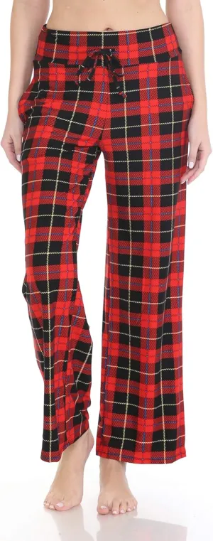 Leggings Depot Women's Fashion Pajama Pants with Pockets Comfy Drawstring Sleep Lounge Bottoms