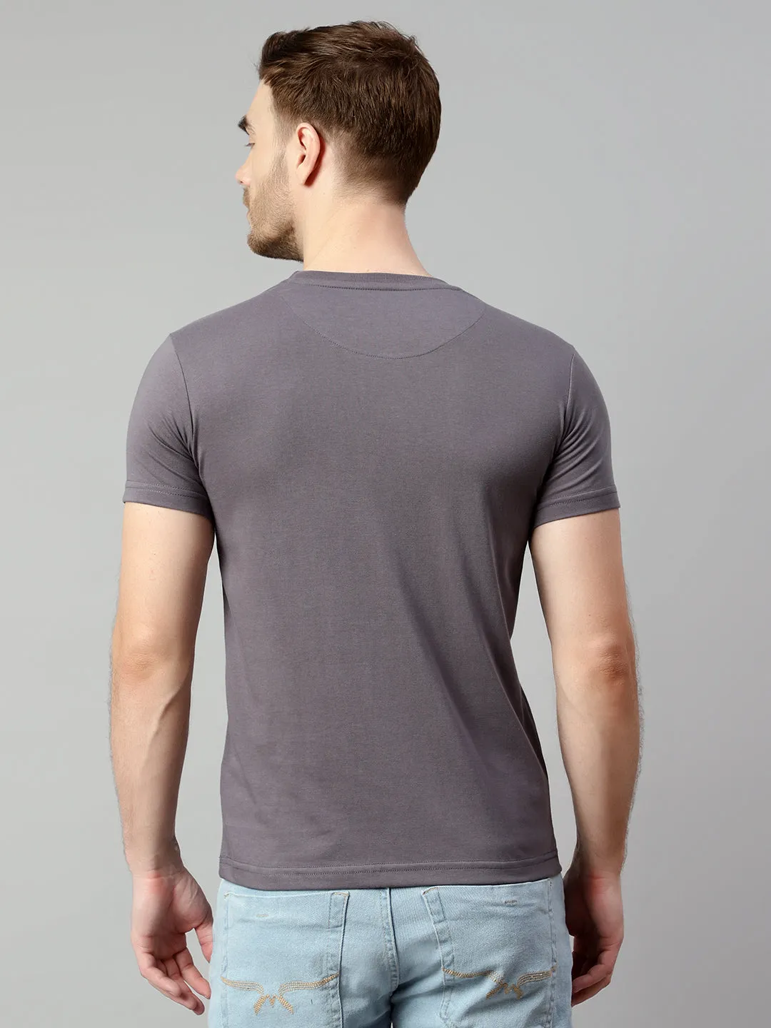 Men Dark Grey T-Shirt