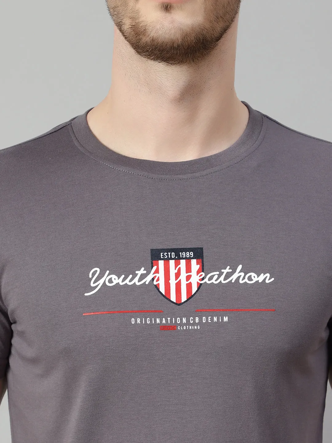 Men Dark Grey T-Shirt