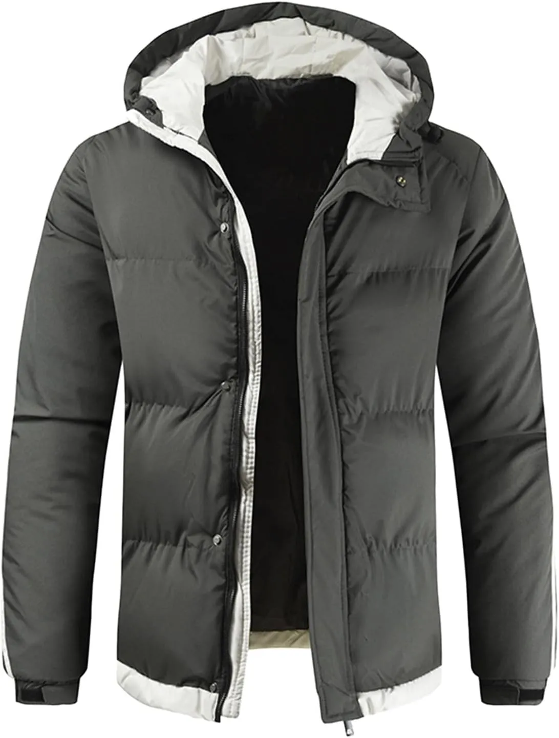 Men Thin Jacket Mens Autumn And Winter Fashion Casual Solid Color Padded Warm Cotton Coat Cotton Jackets Mens