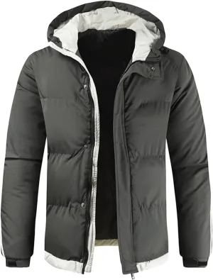 Men Thin Jacket Mens Autumn And Winter Fashion Casual Solid Color Padded Warm Cotton Coat Cotton Jackets Mens