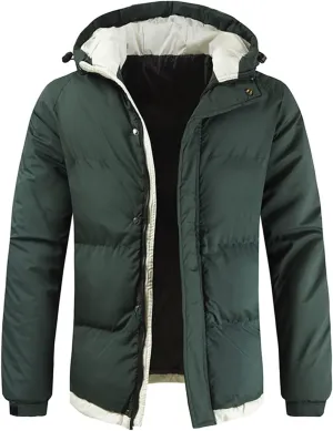 Men Thin Jacket Mens Autumn And Winter Fashion Casual Solid Color Padded Warm Cotton Coat Cotton Jackets Mens