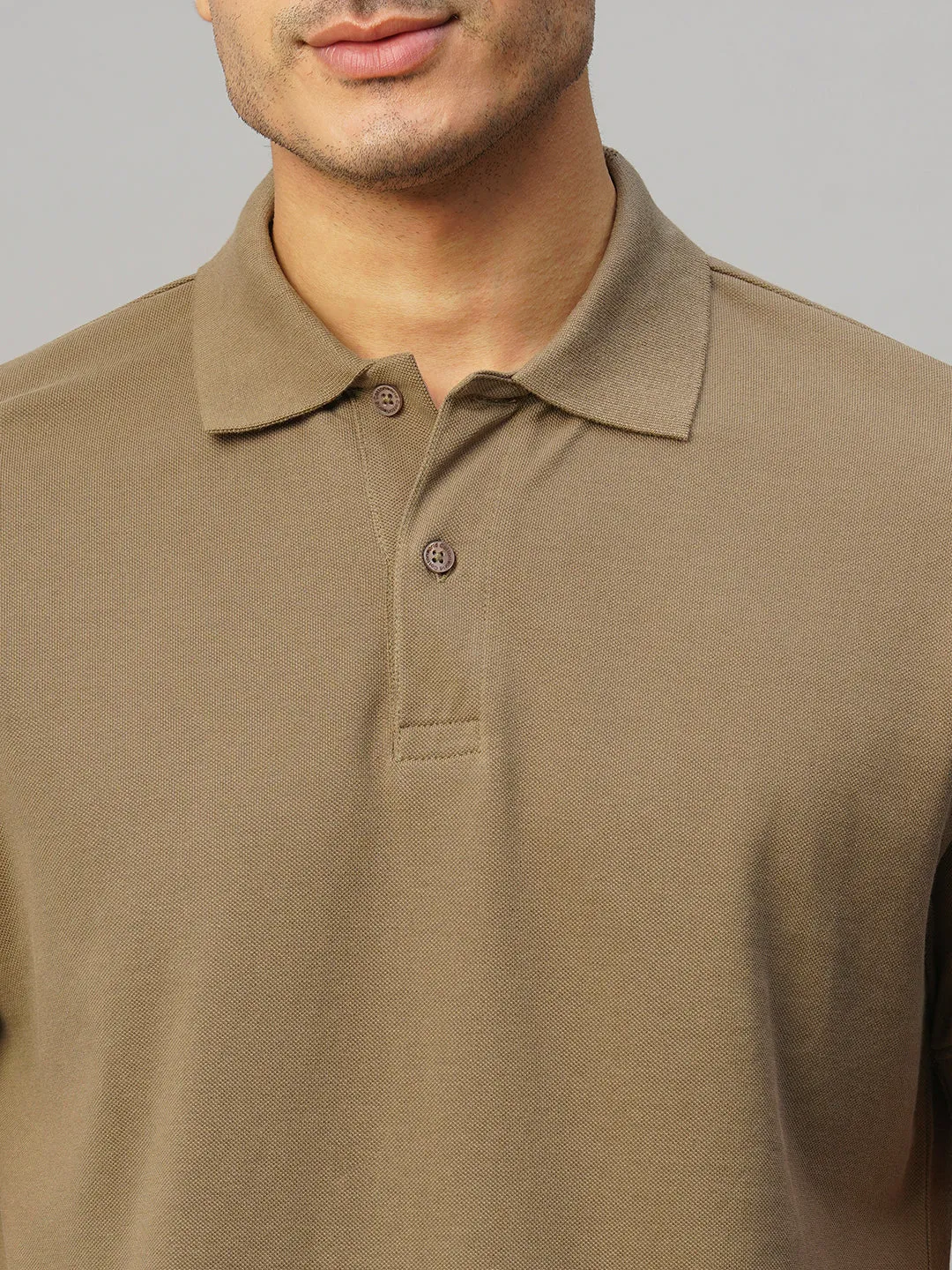 Men's Brown Cotton Regular Fit Tshirt