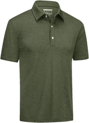 Men's Lightweight Polo Shirts Quick Dry Shot Sleeve T-Shirts Breathable Golf Shirt Tennis Sport Tops