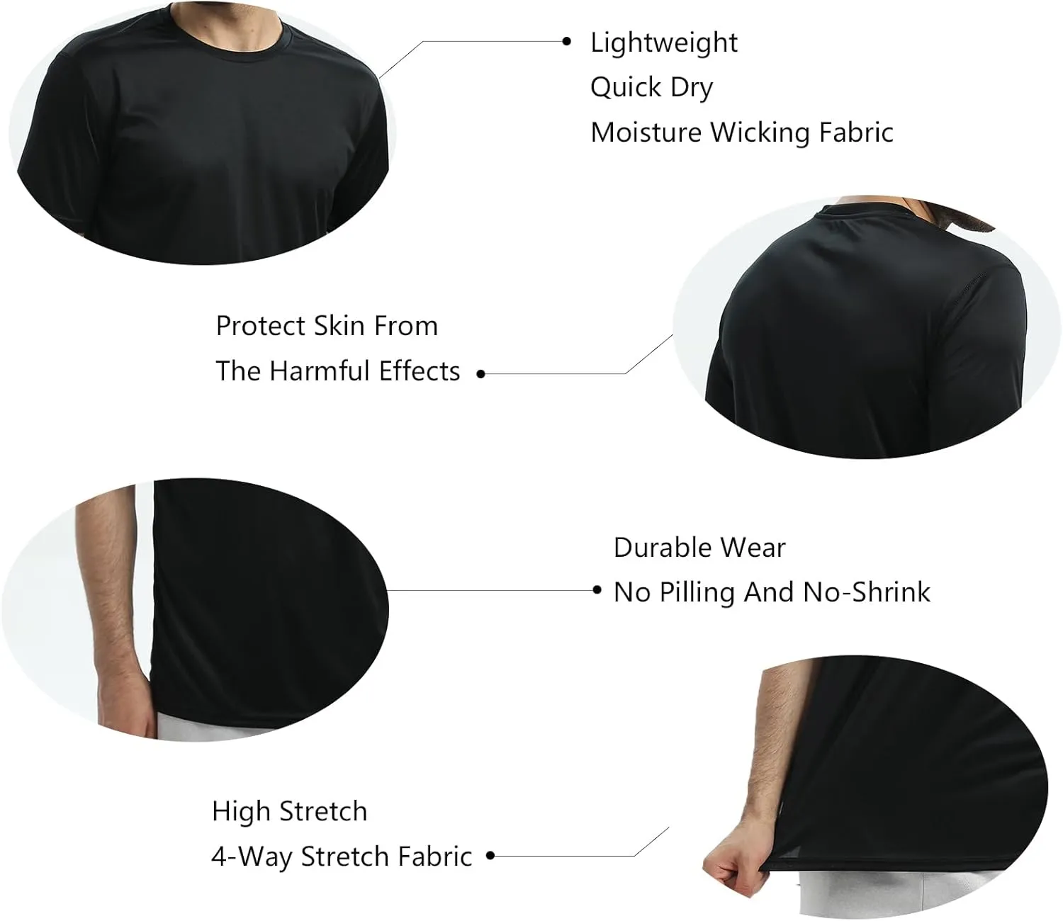Men's T-Shirts,5 Pack Short Sleeve/4 Pack Long Sleeve T-Shirt Workout T Shirts for Gym,Athletic,Running