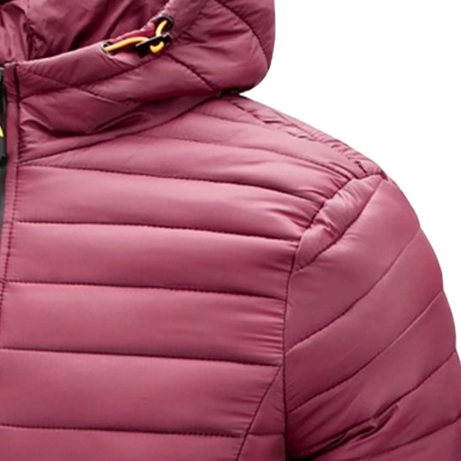 Men's Winter Hooded Jacket Male Lightweight Cotton Padded Jackets With Hood Men Drawstring Quilted Casual Thin Coat