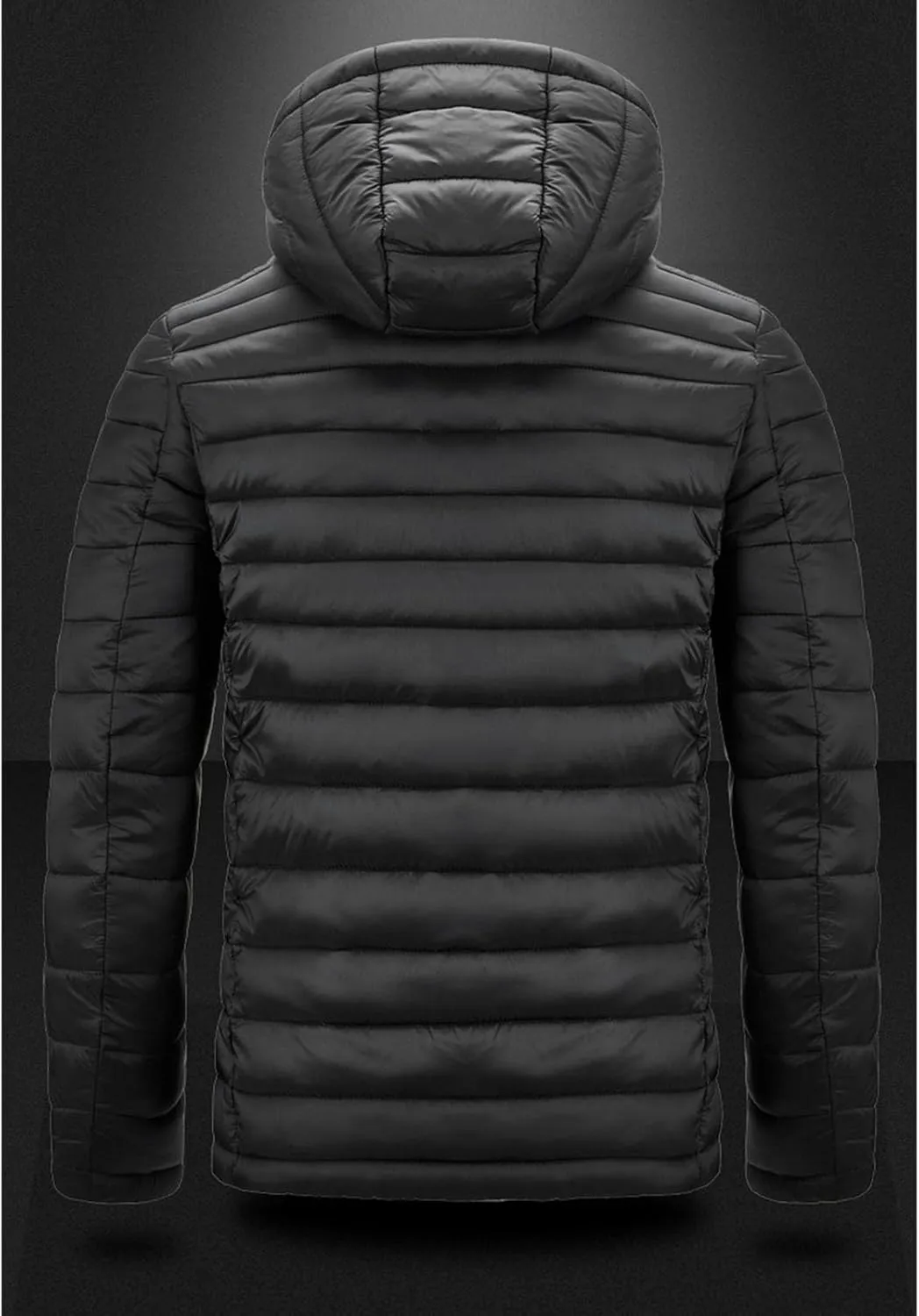 Men's Winter Hooded Jacket Male Lightweight Cotton Padded Jackets With Hood Men Drawstring Quilted Casual Thin Coat