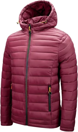 Men's Winter Hooded Jacket Male Lightweight Cotton Padded Jackets With Hood Men Drawstring Quilted Casual Thin Coat