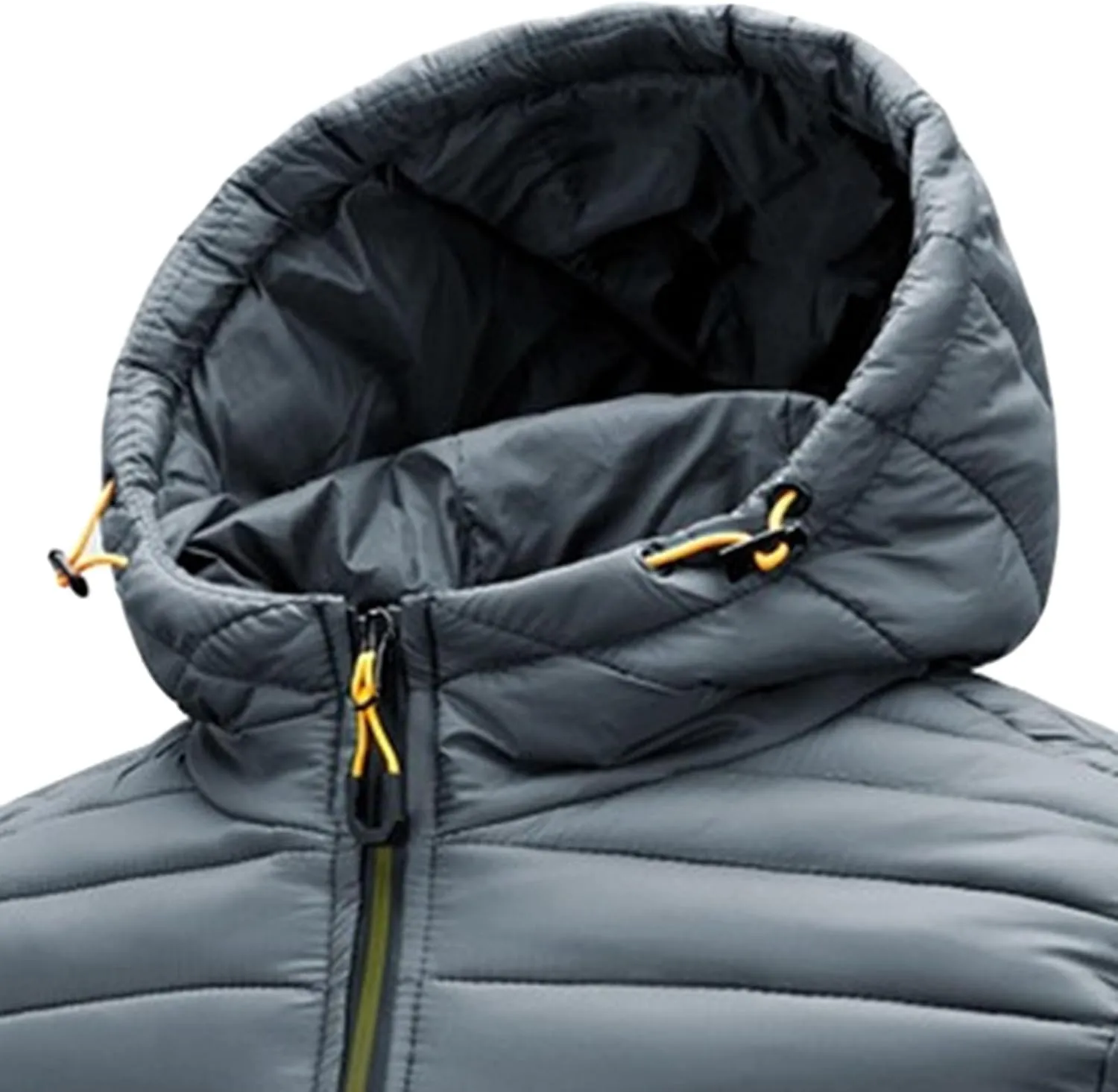 Men's Winter Hooded Jacket Male Lightweight Cotton Padded Jackets With Hood Men Drawstring Quilted Casual Thin Coat