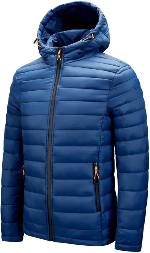 Men's Winter Hooded Jacket Male Lightweight Cotton Padded Jackets With Hood Men Drawstring Quilted Casual Thin Coat