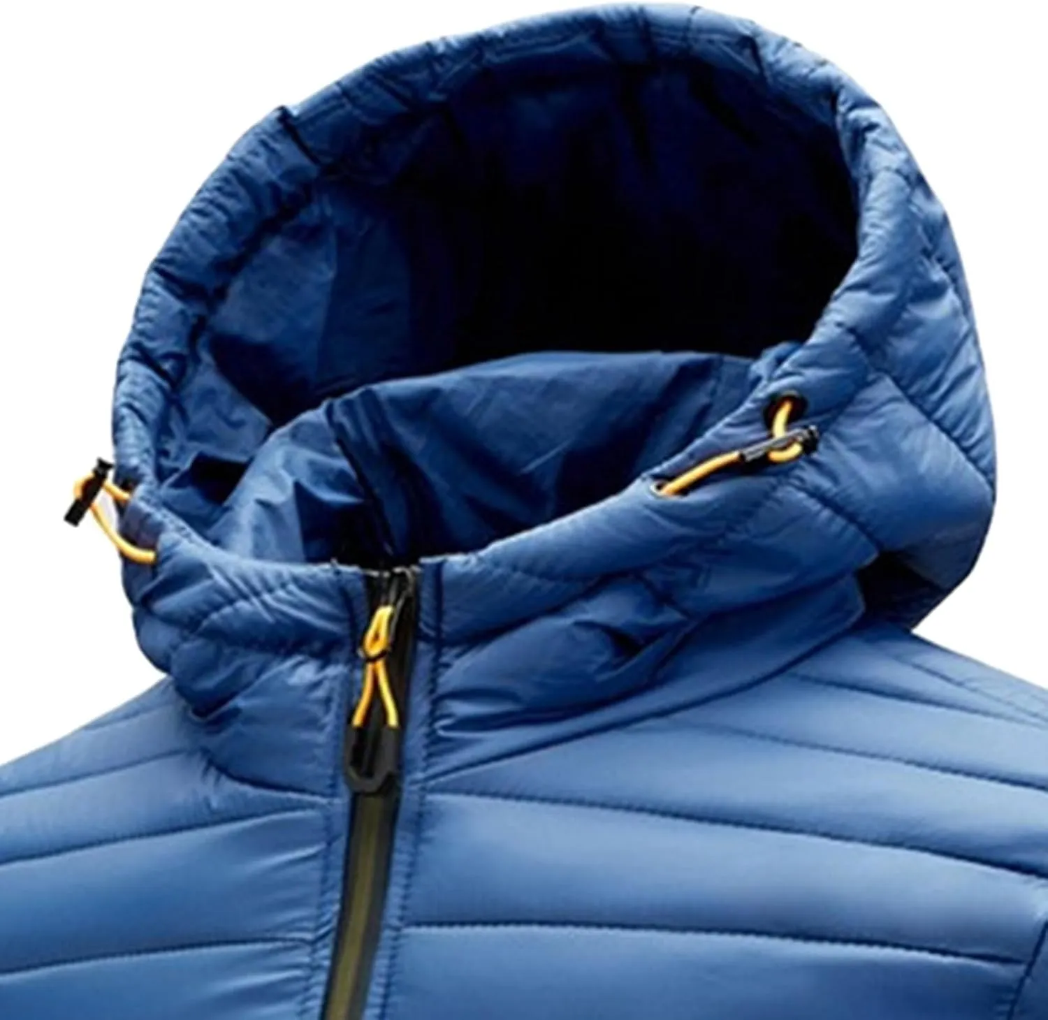 Men's Winter Hooded Jacket Male Lightweight Cotton Padded Jackets With Hood Men Drawstring Quilted Casual Thin Coat