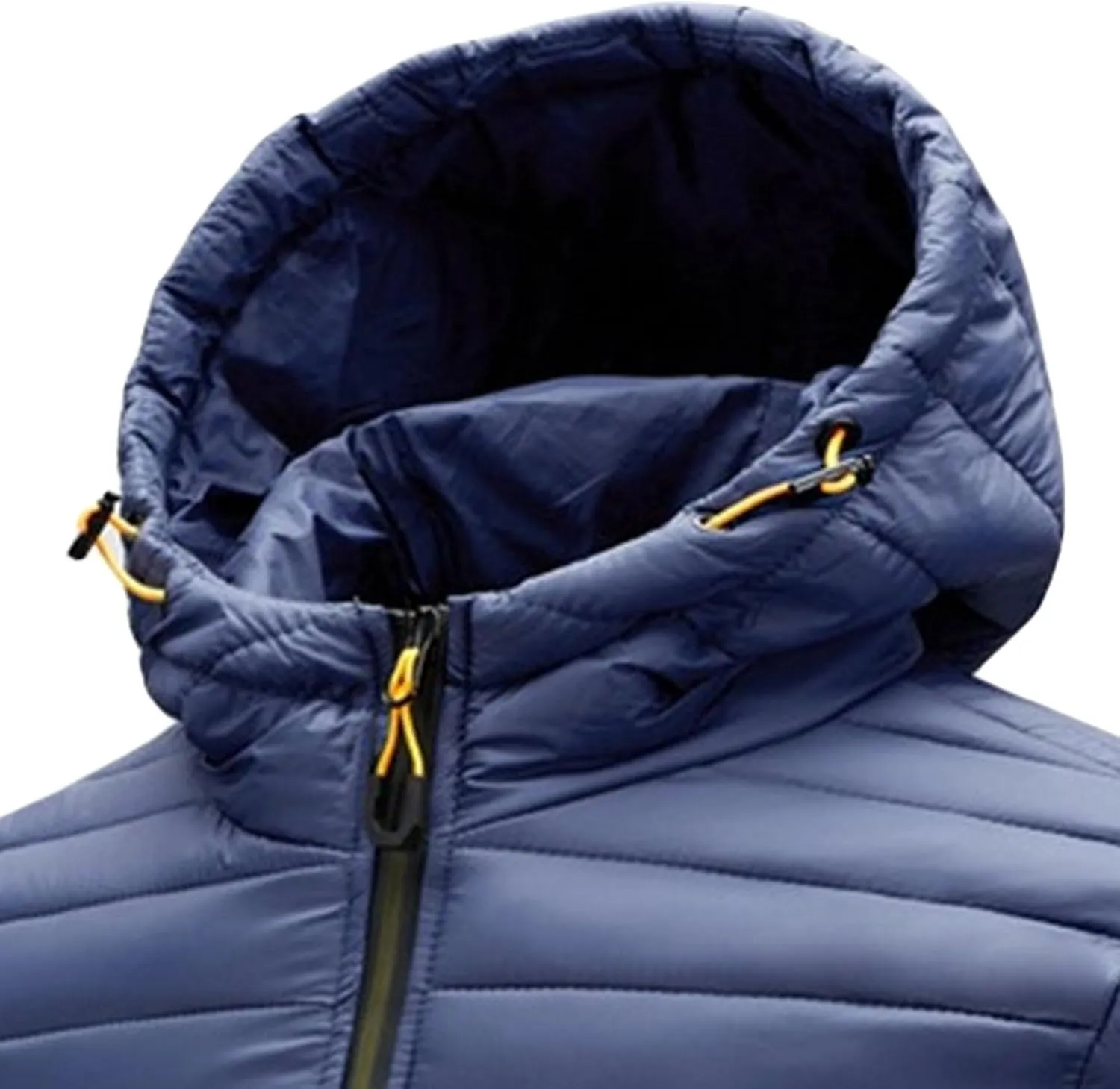 Men's Winter Hooded Jacket Male Lightweight Cotton Padded Jackets With Hood Men Drawstring Quilted Casual Thin Coat