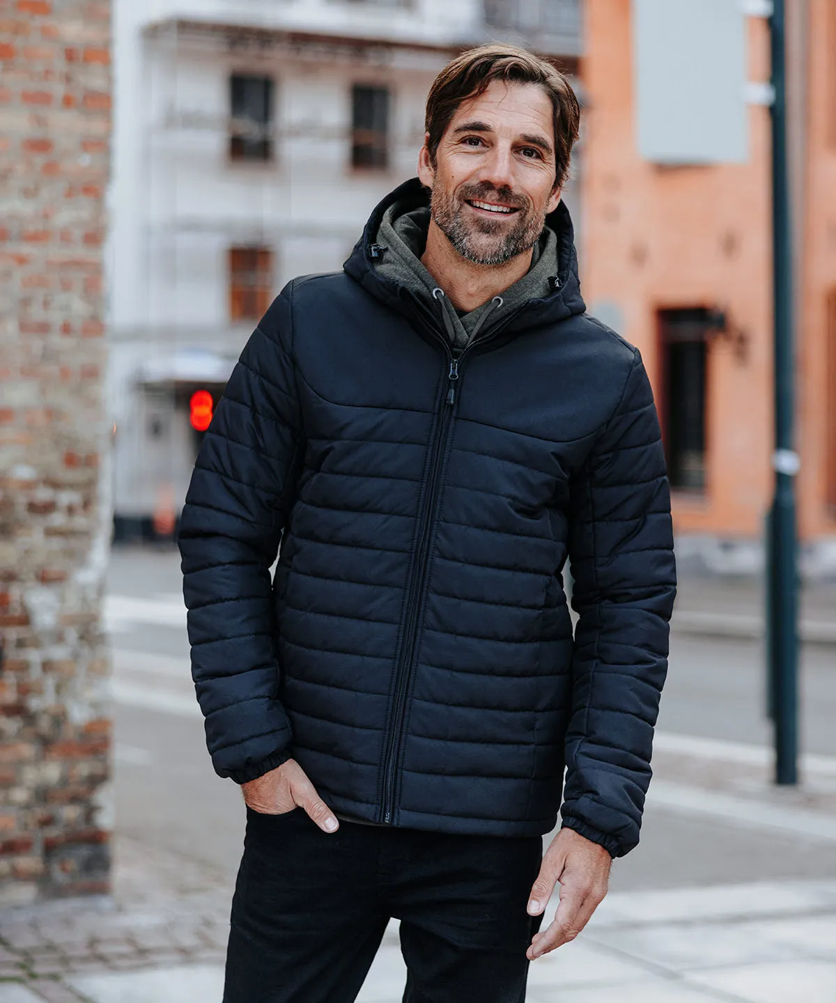 Nautilus quilted hooded jacket | Black