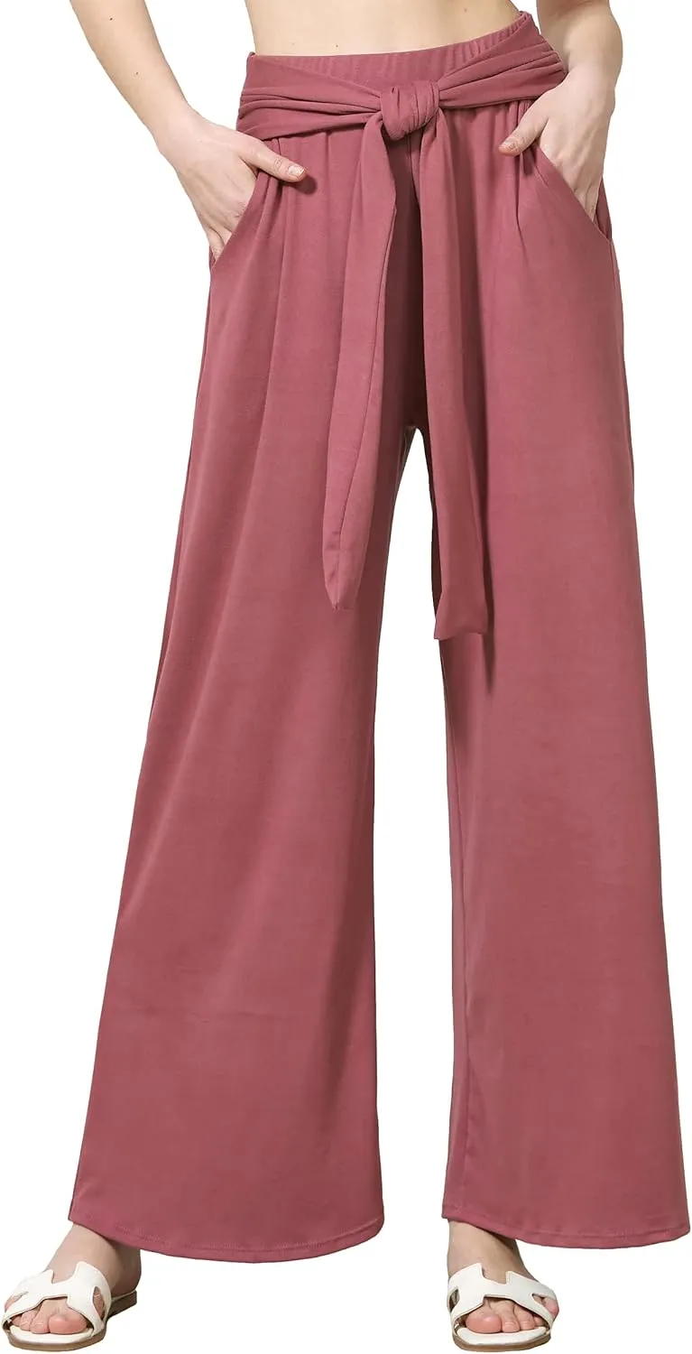 noflik Women's Comfy High Waisted Wide Leg/Bell Bottom Pants with Elastic Waistband