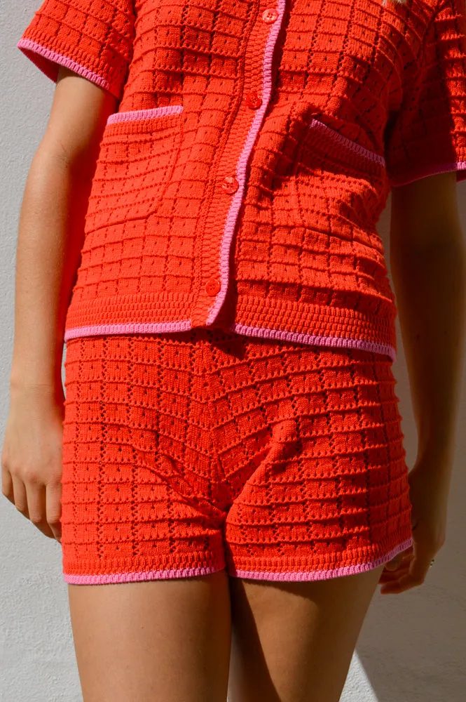 Petite Mendigote Strawberry Knitted Shorts