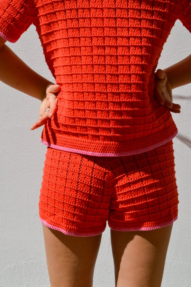 Petite Mendigote Strawberry Knitted Shorts