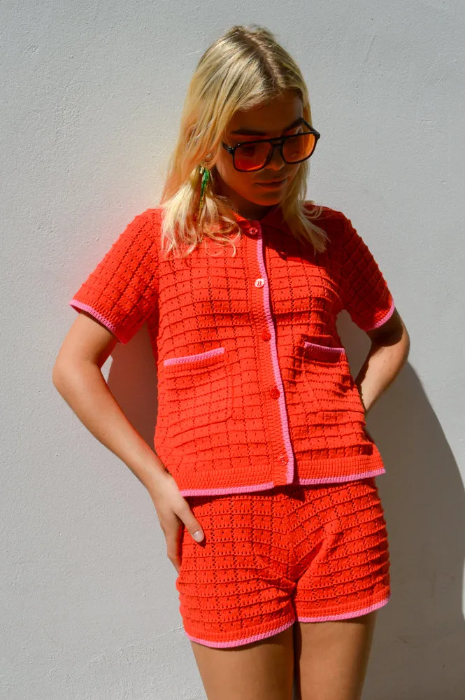 Petite Mendigote Strawberry Knitted Shorts