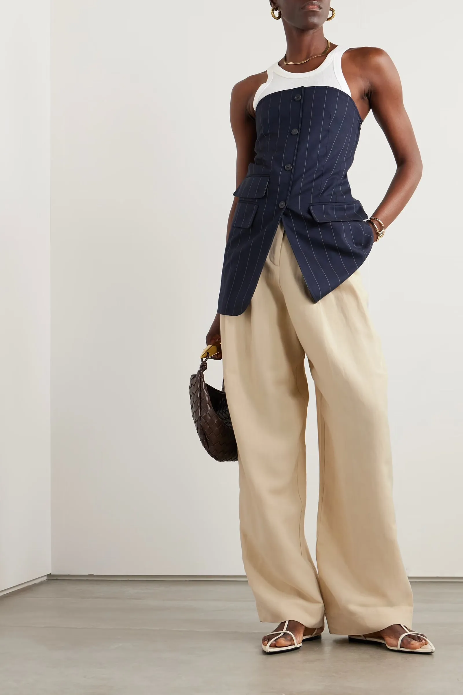Piper Pleated Crepe Wide-Leg Pants