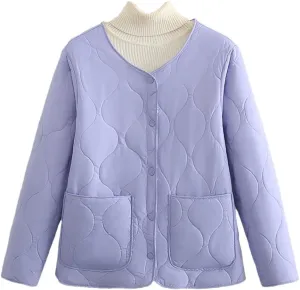 Plus Size Women Parka Autumn Winter Loose Outside Wear Inside Thin Fleece-Lined Cotton-Padded Coat