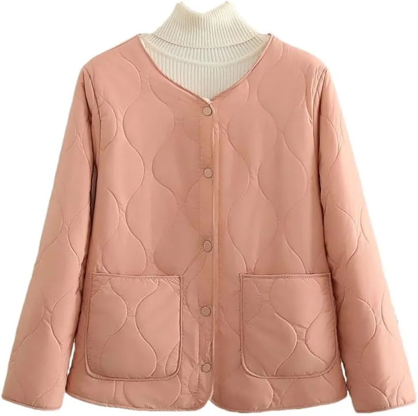 Plus Size Women Parka Autumn Winter Loose Outside Wear Inside Thin Fleece-Lined Cotton-Padded Coat