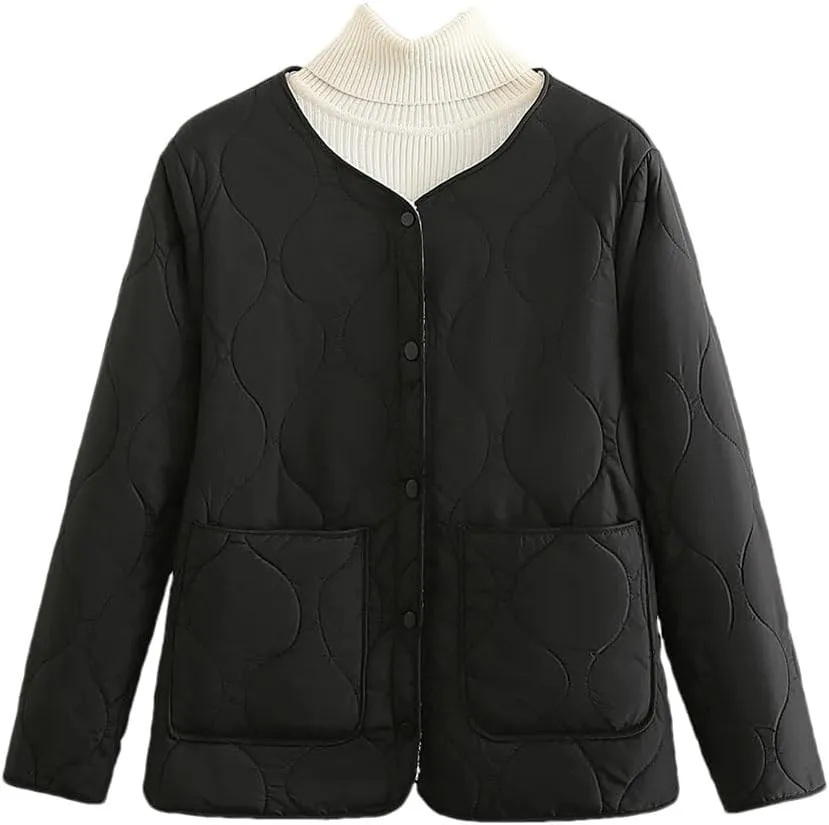 Plus Size Women Parka Autumn Winter Loose Outside Wear Inside Thin Fleece-Lined Cotton-Padded Coat