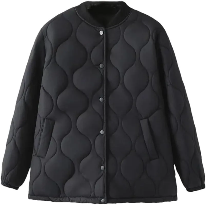 Plus Size Women Parka Autumn/Winter Fashion Loose Thin Casual Baseball Collar Cotton-Padded Coat